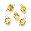 Brass Cubic Zirconia Connector Charms KK-Q043-24G-2