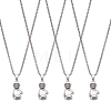 4Pcs Alloy Boxing Gloves Pendant Necklaces NJEW-UN0001-63AS-1