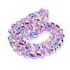 Electroplate Transparent Glass Beads Strands EGLA-B012-AB06-2