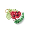 Glass Seed Beaded Triangle Watermelon Pendants PALLOY-MZ01017-3