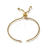 Adjustable Real 18K Gold Plated 304 Stainless Steel Slider Bracelet/Bolo Bracelets Making STAS-I153-03G-01-1