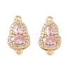 Brass Micro Pave Cubic Zirconia Links Connector Charms KK-K351-77G-05-1