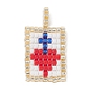 Glass Seed Beaded Pendants PALLOY-MZ01228-2