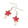 Glass & Natural Freshwater Pearl & 304 Stainless Steel Dangle Earrings EJEW-JE07365-5