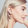 6Pcs 6 Style Flower & Square & Star & Moon Cubic Zirconia Stud Earrings EJEW-AN0003-31-4