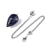 Natural Sodalite Dowsing Pendulum Pendants AJEW-N005-02G-2