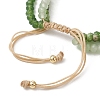 Adjustable Dyed Natural Malaysia Jade Beaded Multi-strand Bracelets for Women Men BJEW-JB13577-01-4