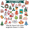 102Pcs Christmas Theme Plastic Self Adhesive Stickers DIY-SC0021-89-3