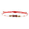 Bohemian Natural Gemstone & Glass Seed Bead Braided Bead Bracelets for Unisex OP0530-4-1