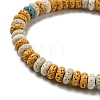 Disc Dyed Natural Lava Rock Adjustable Braided Beaded Bracelet BJEW-G691-01A-2