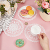 Flower Polyester Embroidery Lace Coasters AJEW-CN0007-46A-3