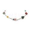 Natural Quartz Crystal & Dyed Mashan Jade & Lampwork Beaded Necklace NJEW-TA00075-4