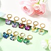 304 Stainless Steel Glass Hoop Earrings EJEW-JE06486-1
