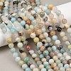 Natural Flower Amazonite Beads Strands G-F415-8mm-8