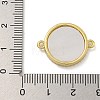 Rack Plating Brass Micro Pave Clear Cubic Zirconia Flat Round Connector Charms KK-I718-47G-04-3