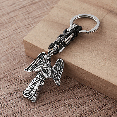 Vintage 304 Stainless Steel Angel Maria Keychains LS-MY5098-1