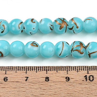 Baking Paint Glass Beads X1-DGLA-N010-8mm-03-1