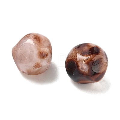 Opaque Acrylic Imitation Leopard Print Beads OACR-B052-07-1