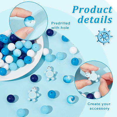AHADERMAKER 6 Style Silicone Beads SIL-GA0001-04-1