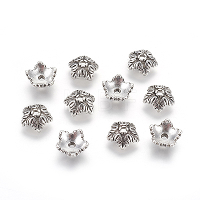 Tibetan Style Bead Caps TIBEB-A24621-AS-LF-1