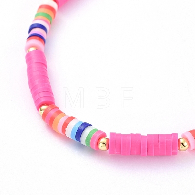 Handmade Polymer Clay Heishi Bead Stretch Bracelets BJEW-JB05078-03-1