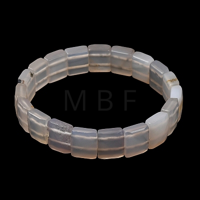 Dyed & Heated  Natural White Jade Beaded Stretch Bracelets for Unisex G-K303-02N-1