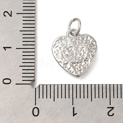 Texture Heart Rack Plating Brass Pendants Charms KK-I716-10P-1