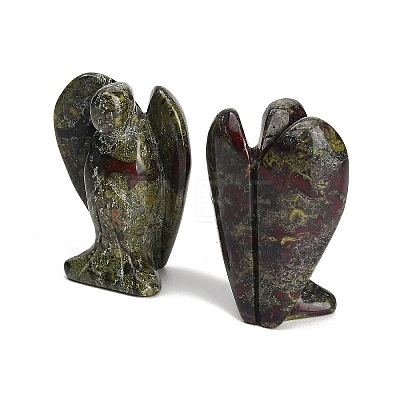 Natural Dragon Blood Carved Angel Figurines G-O200-03J-02-1