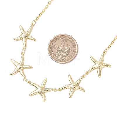 Ocean 304 Stainless Steel Starfish Bib Necklaces for Women NJEW-JN05920-1