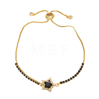 Adjustable Brass Box Chain Slider Bracelets WGB5F0D-05-1