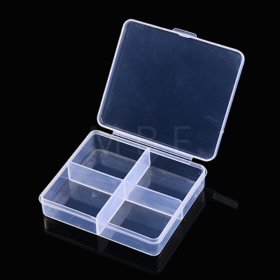 Rectangle Transparent Plastic Bead Containers CON-N013-01-1