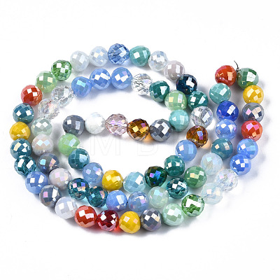 Electroplate Glass Beads Strands X-EGLA-N002-10-1