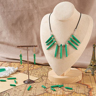 20Pcs Synthetic Turquoise Graduated Spike Beads G-TA0001-44-1