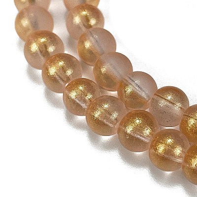 Frosted Transparent Glass Bead Strands GLAA-P065-6mm-02-1