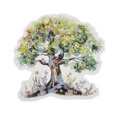 10Pcs 10 Styles Flower Tree Waterproof PET Stickers DIY-G121-03A-1