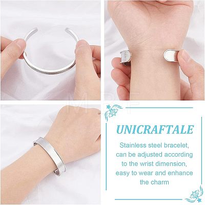 Unicraftale Stainless Steel Grooved Bangles STAS-UN0038-75A-1