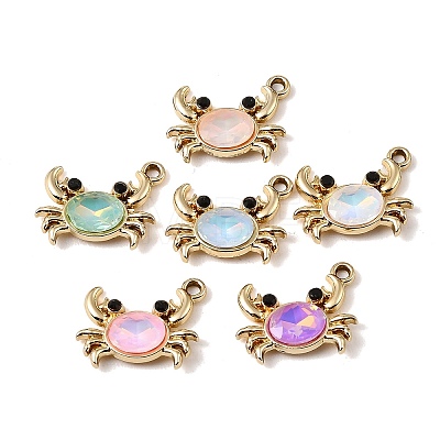 UV Plating Alloy Glass Pendants FIND-K032-15G-1
