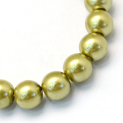Baking Painted Pearlized Glass Pearl Round Bead Strands X-HY-Q330-8mm-43-1