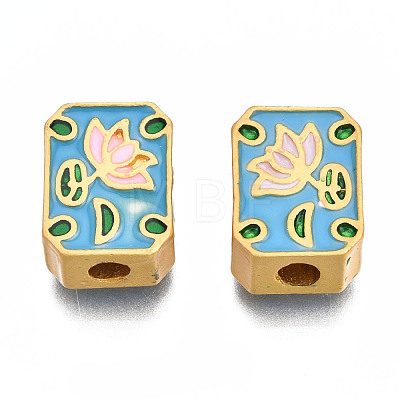 Rack Plating Alloy Enamel Beads ENAM-N056-036B-1