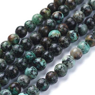 Natural African Turquoise(Jasper) Beads Strands G-D840-90-6mm-1