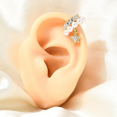 Brass Micro Pave Cubic Zirconia Cuff Earrings CU-CBAE7DF-29G-1