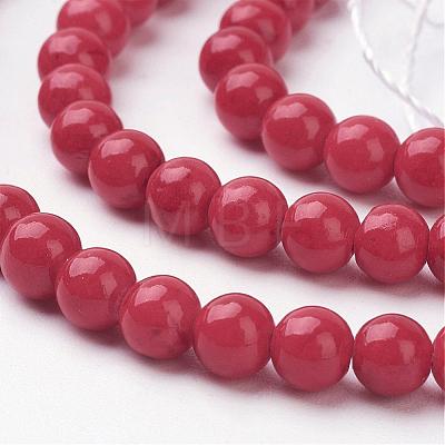 Natural Mashan Jade Round Beads Strands G-D263-4mm-XS31-1