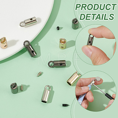 48Pcs 3 Colors Zinc Alloy Cord Ends FIND-PH0023-60A-1