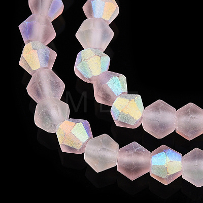 Imitate Austrian Crystal Bicone Frosted Glass Beads Strands GLAA-F029-TM4mm-A26-1