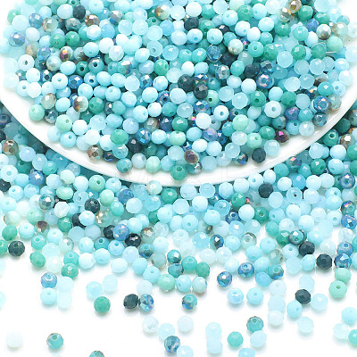 Electroplate Glass Beads GLAA-D020-01E-1