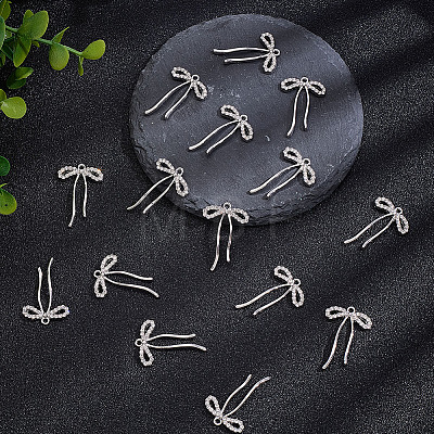 15Pcs Alloy Micro Pave Cubic Zirconia Pendants FIND-ME0001-68-1