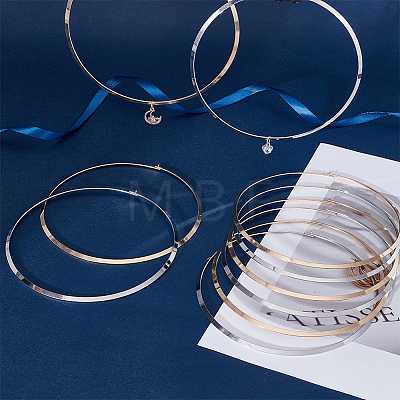 10Pcs 2 Colors Zinc Alloy Choker Necklace Making NJEW-UN0001-85-1