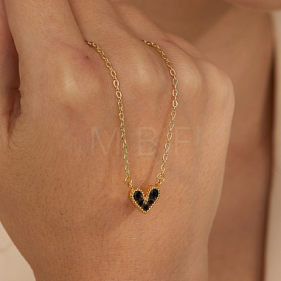 Golden Brass Heart Pendant Necklace for Women WZ0134-1-1-1