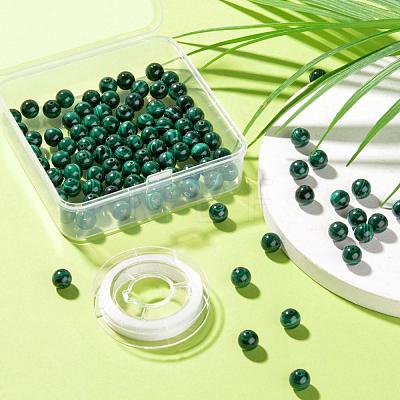 100Pcs 8mm Natural Malachite Round Beads DIY-LS0002-33-1