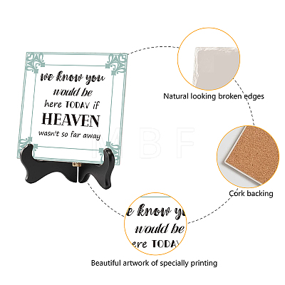 CREATCABIN 2Pcs 2 Style Square Cork Ceramics Sublimation Cup Holder Pad Mat AJEW-CN0001-13F-1